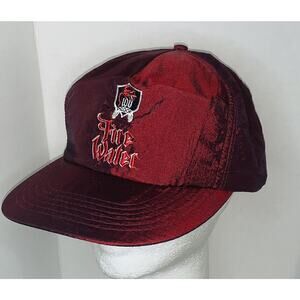 Fire Water Snapback Cap Vtg 80s 100 Proof Cinnamon Schnapps Burgundy Nylon EUC